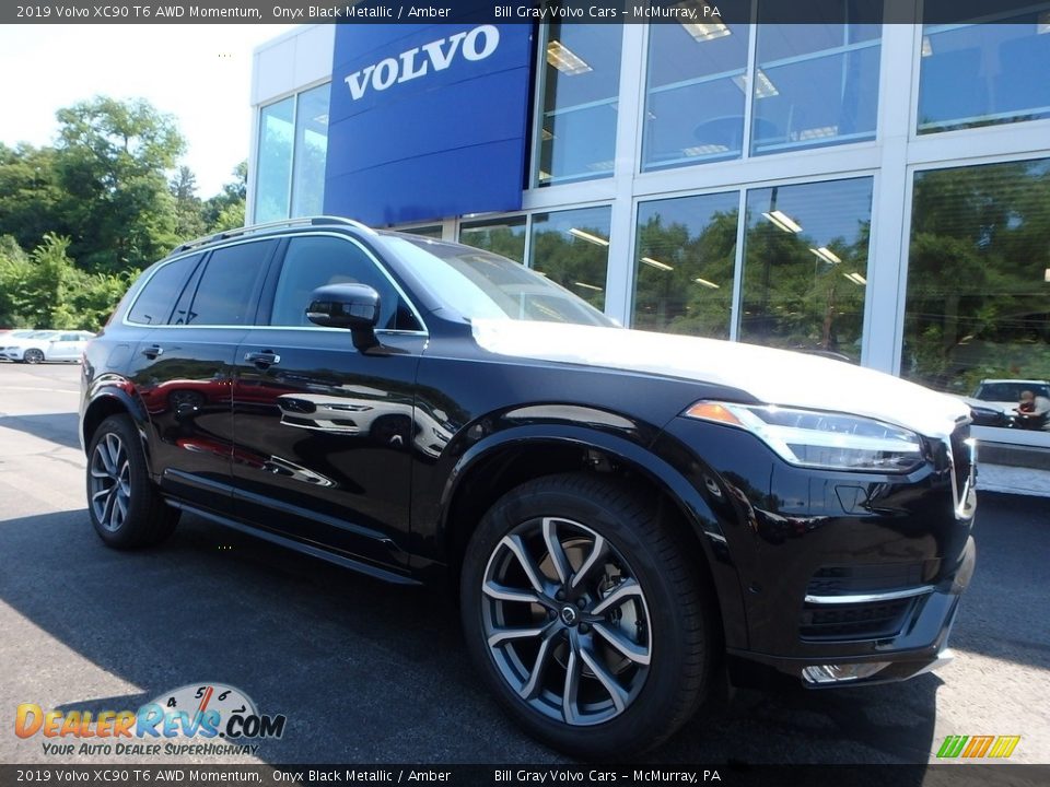 2019 Volvo XC90 T6 AWD Momentum Onyx Black Metallic / Amber Photo #1