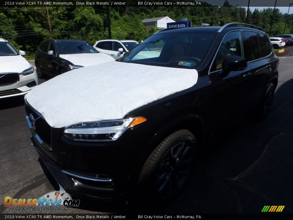2019 Volvo XC90 T6 AWD Momentum Onyx Black Metallic / Amber Photo #5