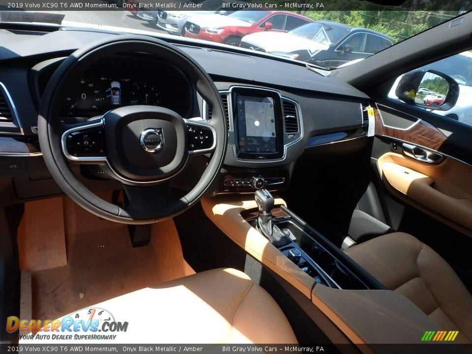 2019 Volvo XC90 T6 AWD Momentum Onyx Black Metallic / Amber Photo #10