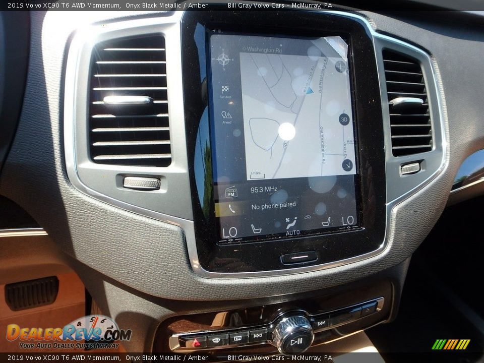2019 Volvo XC90 T6 AWD Momentum Onyx Black Metallic / Amber Photo #14