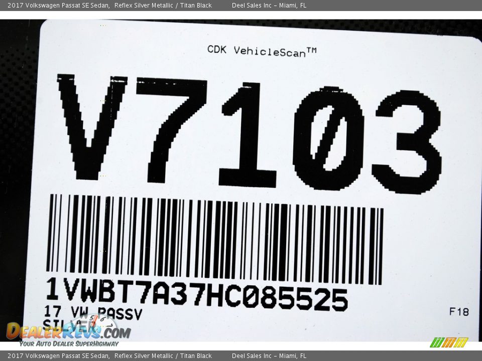 2017 Volkswagen Passat SE Sedan Reflex Silver Metallic / Titan Black Photo #20