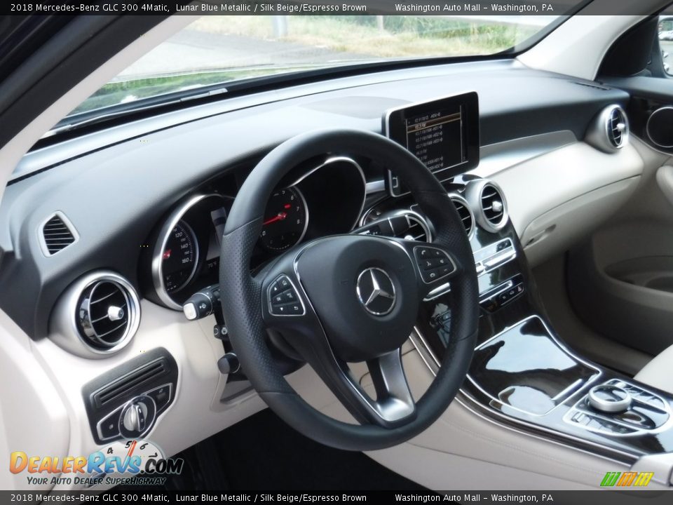 2018 Mercedes-Benz GLC 300 4Matic Lunar Blue Metallic / Silk Beige/Espresso Brown Photo #13