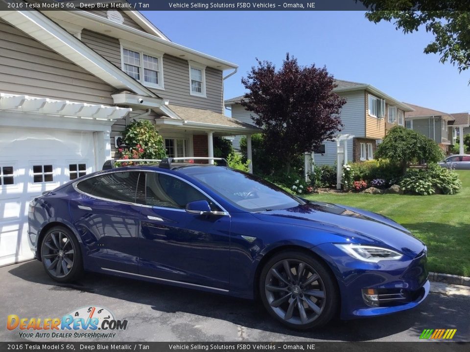 2016 Tesla Model S 60 Deep Blue Metallic / Tan Photo #14