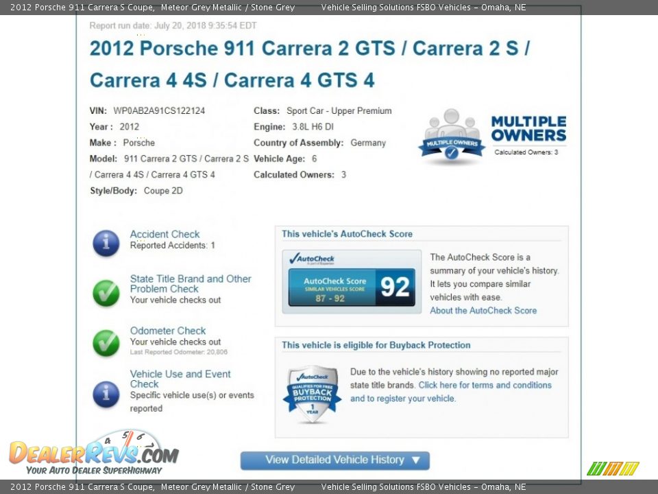 Dealer Info of 2012 Porsche 911 Carrera S Coupe Photo #2