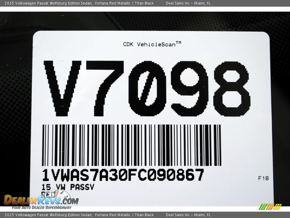 2015 Volkswagen Passat Wolfsburg Edition Sedan Fortana Red Metallic / Titan Black Photo #20