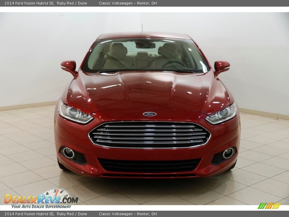 2014 Ford Fusion Hybrid SE Ruby Red / Dune Photo #2