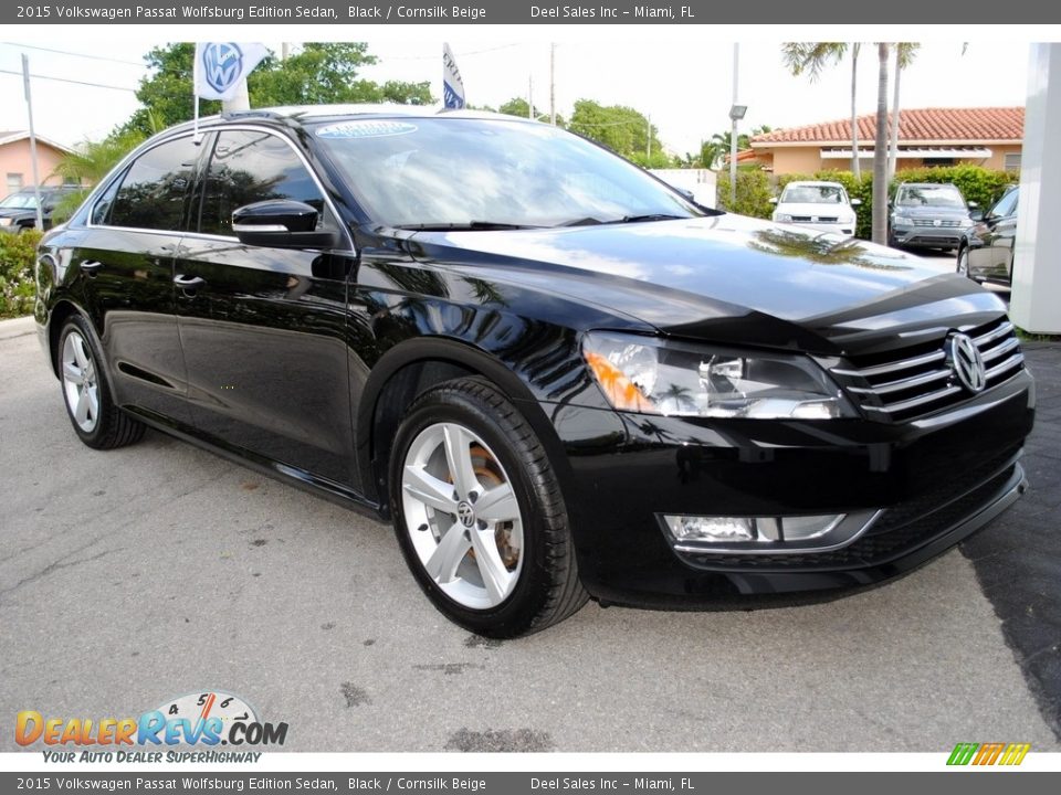 2015 Volkswagen Passat Wolfsburg Edition Sedan Black / Cornsilk Beige Photo #2