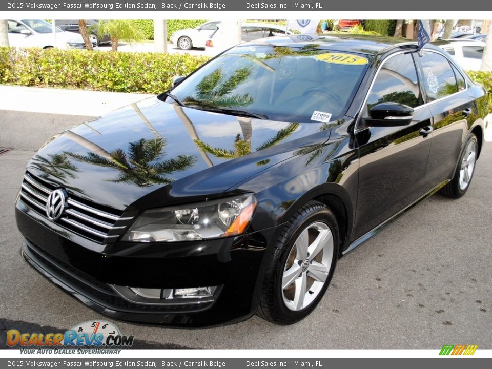 2015 Volkswagen Passat Wolfsburg Edition Sedan Black / Cornsilk Beige Photo #4