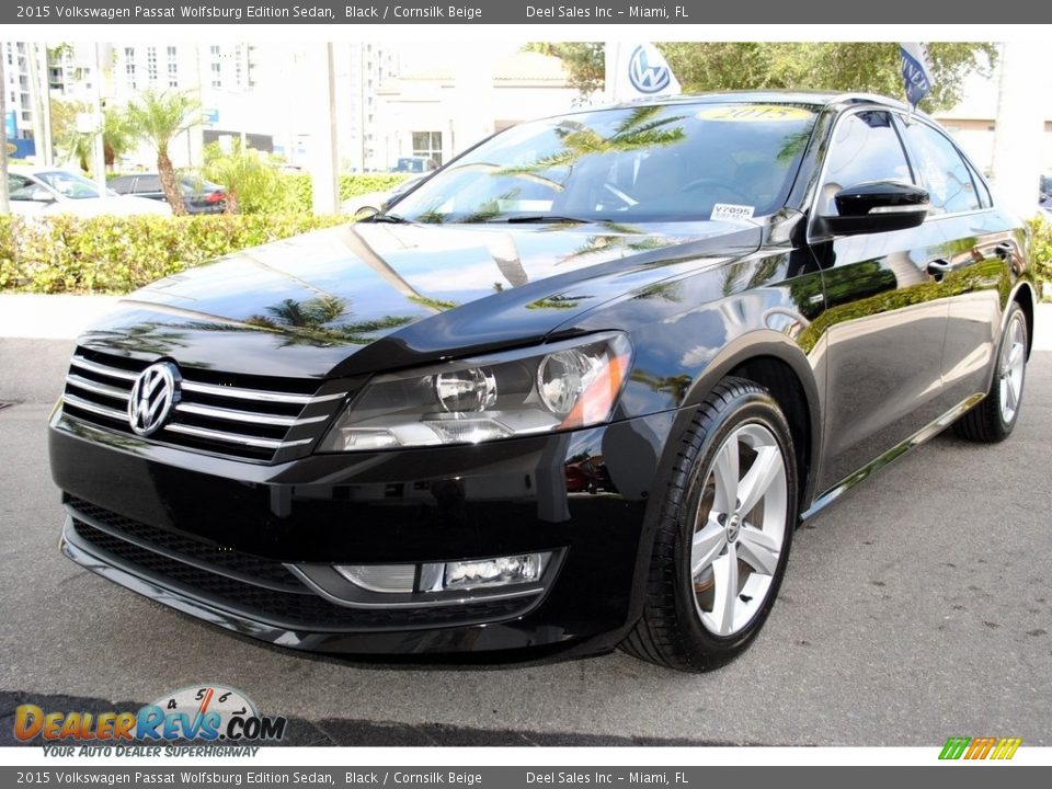 2015 Volkswagen Passat Wolfsburg Edition Sedan Black / Cornsilk Beige Photo #5