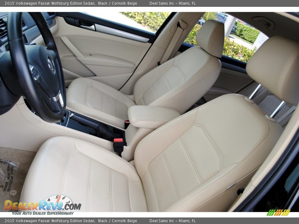 2015 Volkswagen Passat Wolfsburg Edition Sedan Black / Cornsilk Beige Photo #14