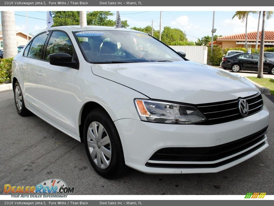 2016 Volkswagen Jetta S Pure White / Titan Black Photo #2