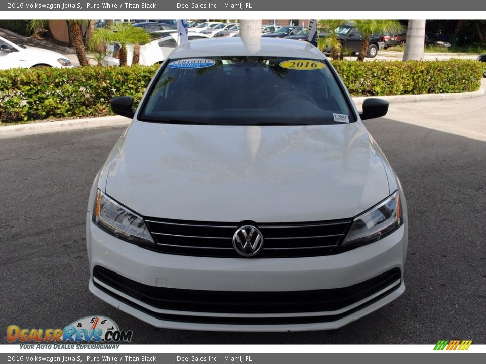 2016 Volkswagen Jetta S Pure White / Titan Black Photo #3