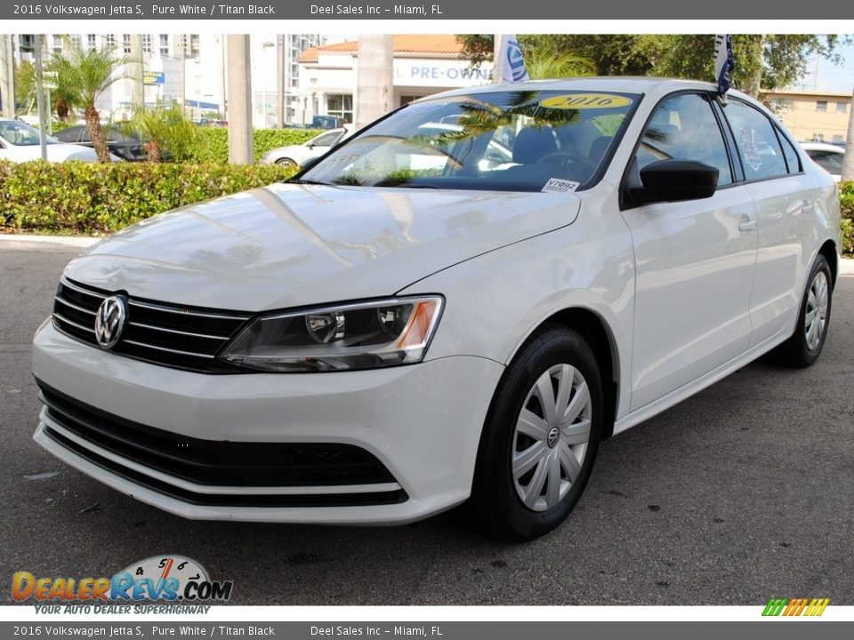 2016 Volkswagen Jetta S Pure White / Titan Black Photo #5