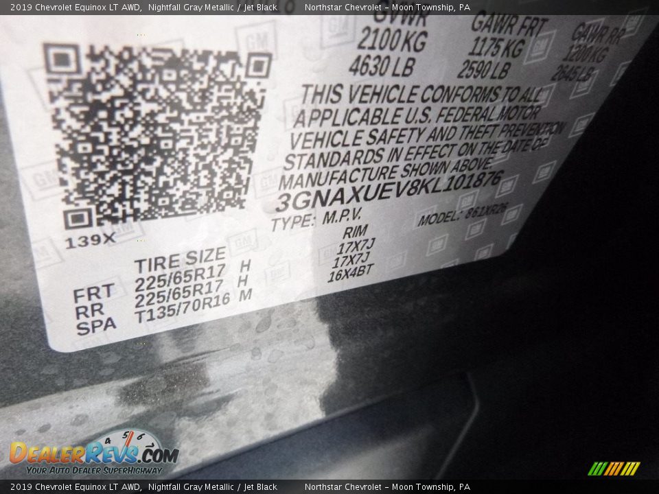 2019 Chevrolet Equinox LT AWD Nightfall Gray Metallic / Jet Black Photo #15