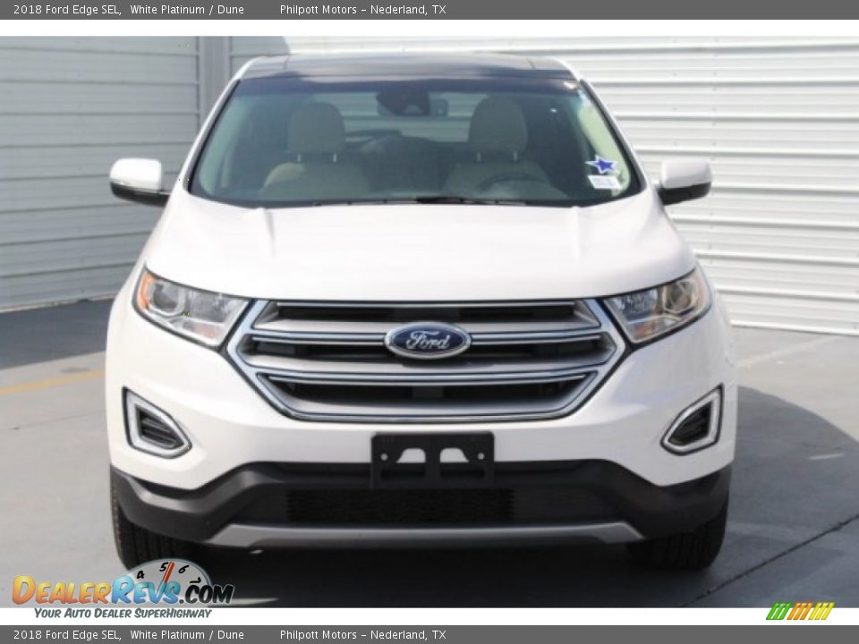 2018 Ford Edge SEL White Platinum / Dune Photo #2