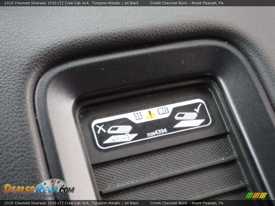 2016 Chevrolet Silverado 1500 LTZ Crew Cab 4x4 Tungsten Metallic / Jet Black Photo #31
