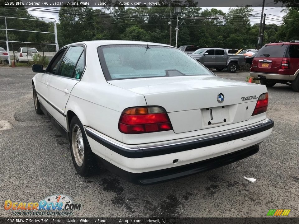1998 BMW 7 Series 740iL Sedan Alpine White III / Sand Photo #4