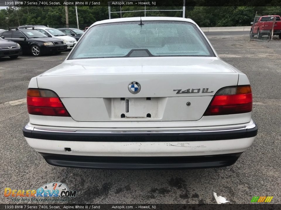 1998 BMW 7 Series 740iL Sedan Alpine White III / Sand Photo #5
