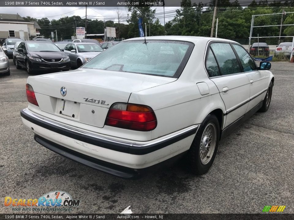 1998 BMW 7 Series 740iL Sedan Alpine White III / Sand Photo #6