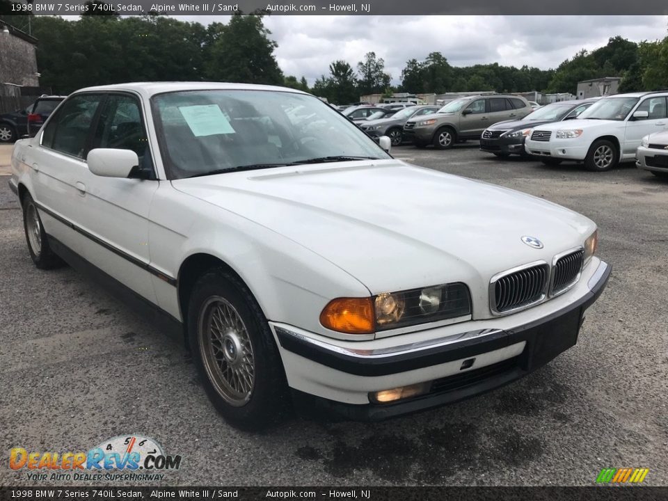 1998 BMW 7 Series 740iL Sedan Alpine White III / Sand Photo #8