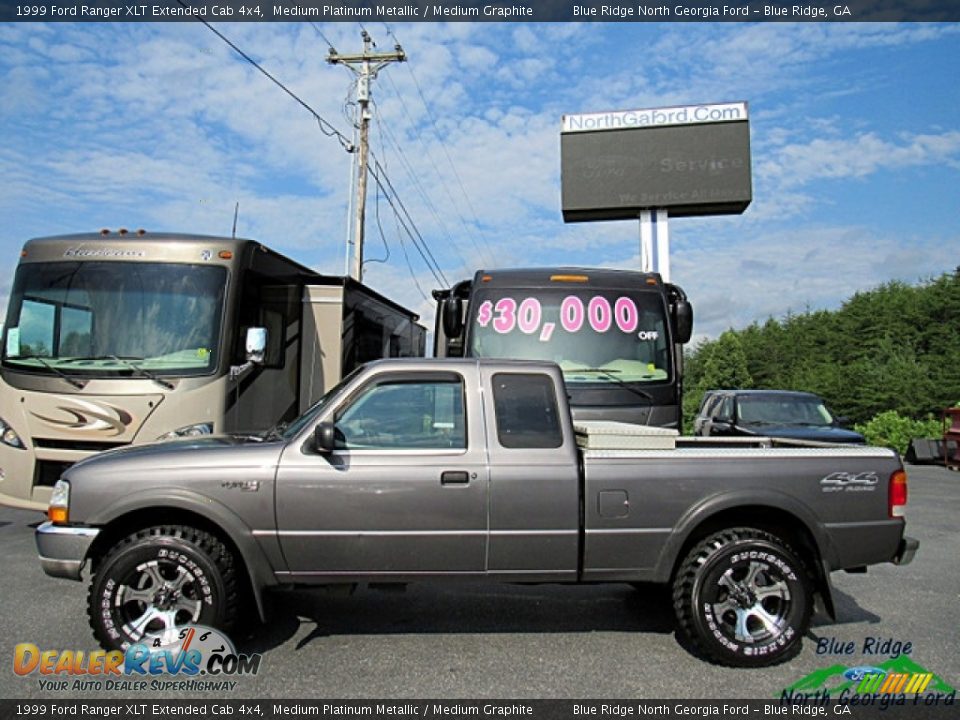 1999 Ford Ranger XLT Extended Cab 4x4 Medium Platinum Metallic / Medium Graphite Photo #2