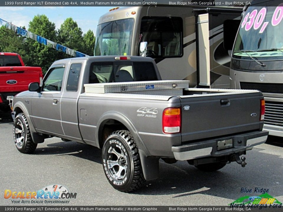 1999 Ford Ranger XLT Extended Cab 4x4 Medium Platinum Metallic / Medium Graphite Photo #3