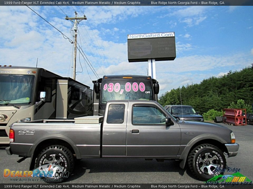 1999 Ford Ranger XLT Extended Cab 4x4 Medium Platinum Metallic / Medium Graphite Photo #6