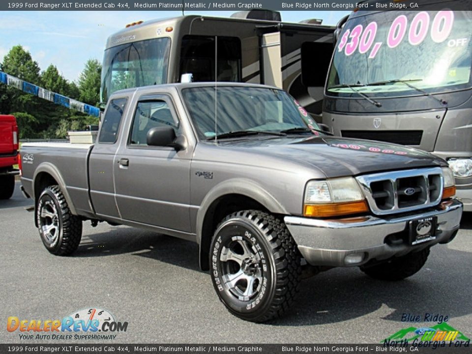 1999 Ford Ranger XLT Extended Cab 4x4 Medium Platinum Metallic / Medium Graphite Photo #7