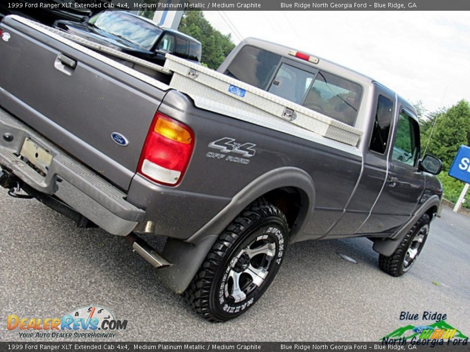 1999 Ford Ranger XLT Extended Cab 4x4 Medium Platinum Metallic / Medium Graphite Photo #30