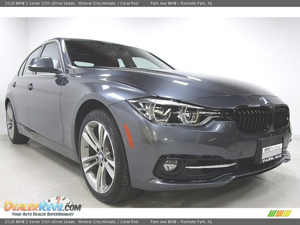 2018 BMW 3 Series 330i xDrive Sedan Mineral Grey Metallic / Coral Red Photo #7