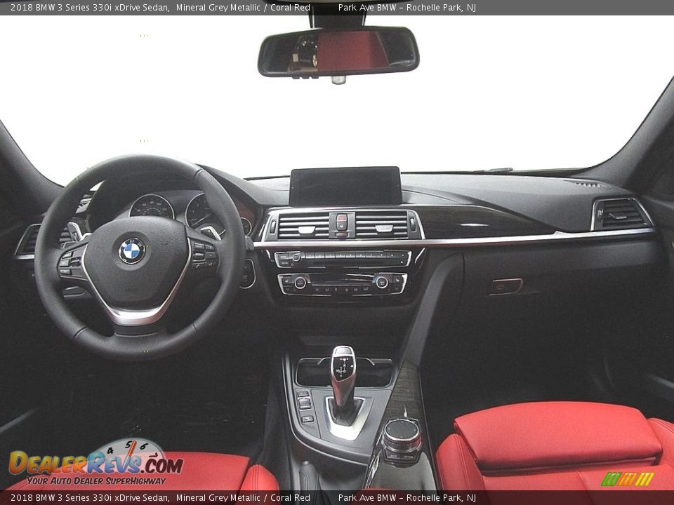2018 BMW 3 Series 330i xDrive Sedan Mineral Grey Metallic / Coral Red Photo #25
