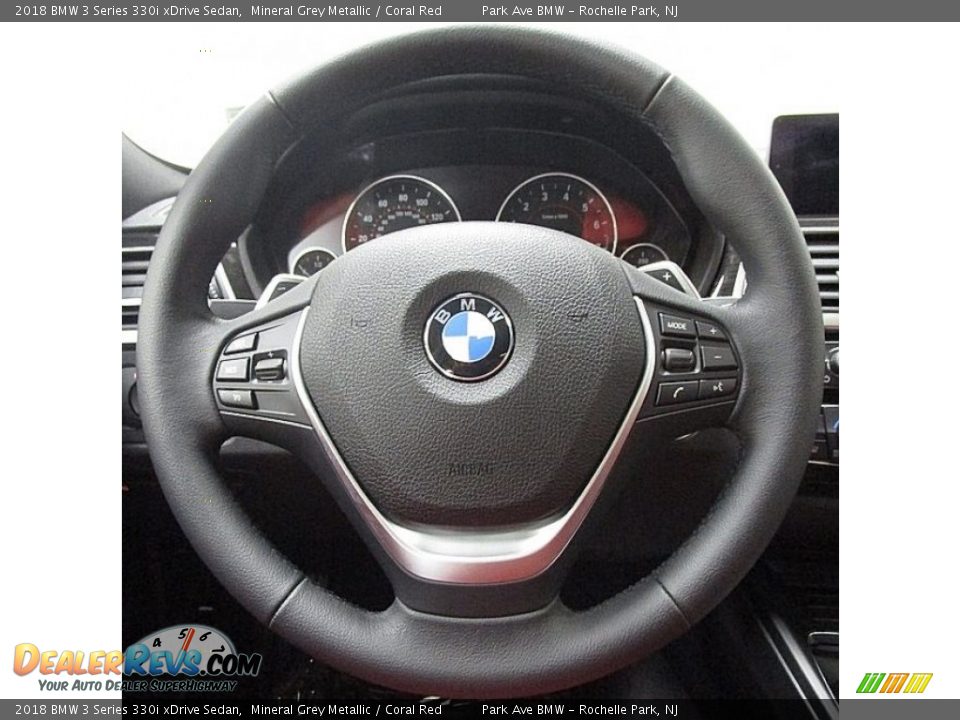 2018 BMW 3 Series 330i xDrive Sedan Mineral Grey Metallic / Coral Red Photo #26