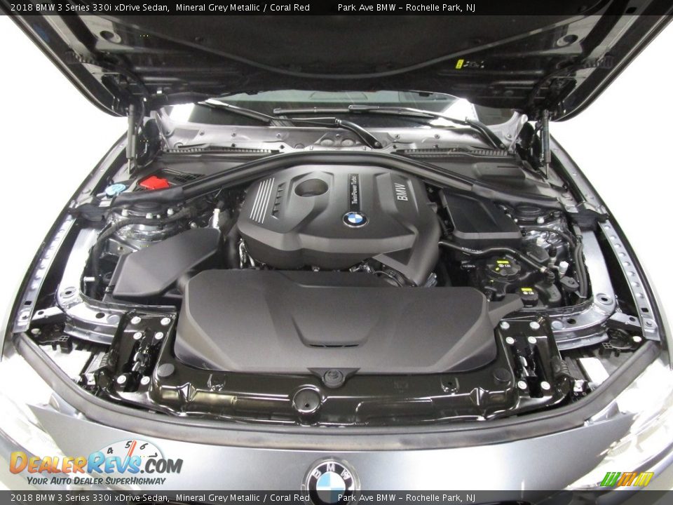 2018 BMW 3 Series 330i xDrive Sedan Mineral Grey Metallic / Coral Red Photo #28
