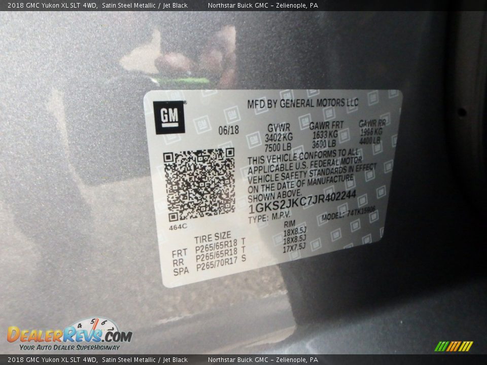 2018 GMC Yukon XL SLT 4WD Satin Steel Metallic / Jet Black Photo #16