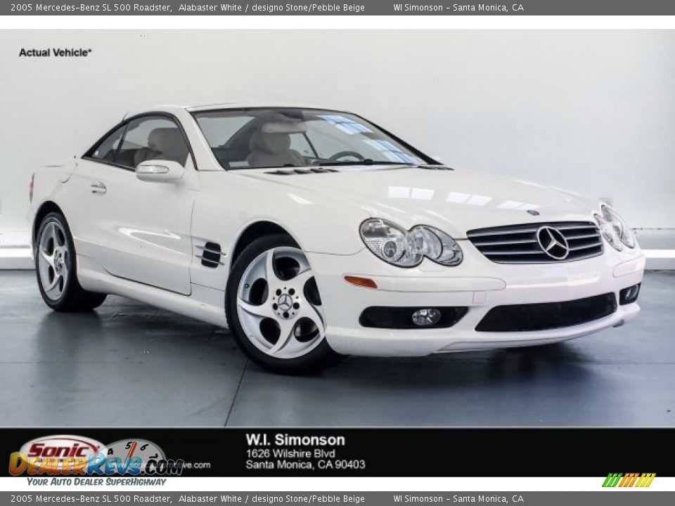 2005 Mercedes-Benz SL 500 Roadster Alabaster White / designo Stone/Pebble Beige Photo #1