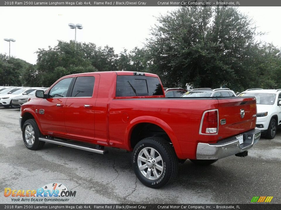 2018 Ram 2500 Laramie Longhorn Mega Cab 4x4 Flame Red / Black/Diesel Gray Photo #3