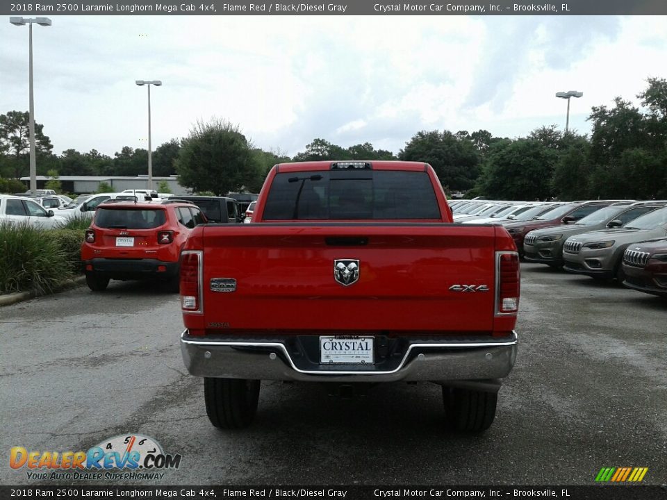 2018 Ram 2500 Laramie Longhorn Mega Cab 4x4 Flame Red / Black/Diesel Gray Photo #4
