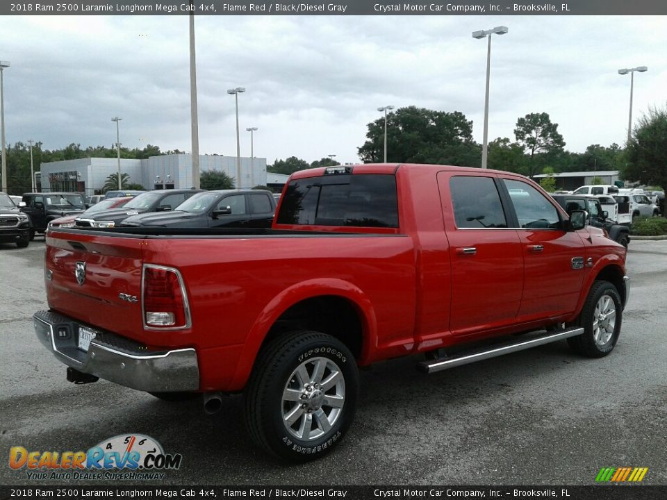 2018 Ram 2500 Laramie Longhorn Mega Cab 4x4 Flame Red / Black/Diesel Gray Photo #5