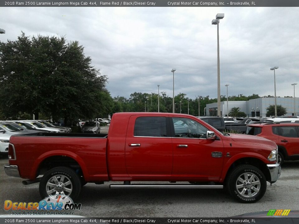 2018 Ram 2500 Laramie Longhorn Mega Cab 4x4 Flame Red / Black/Diesel Gray Photo #6