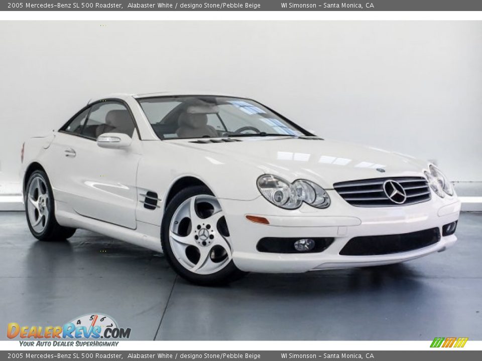 2005 Mercedes-Benz SL 500 Roadster Alabaster White / designo Stone/Pebble Beige Photo #12