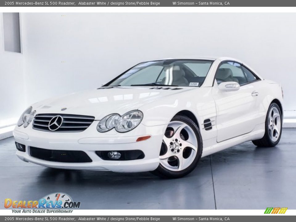 2005 Mercedes-Benz SL 500 Roadster Alabaster White / designo Stone/Pebble Beige Photo #13