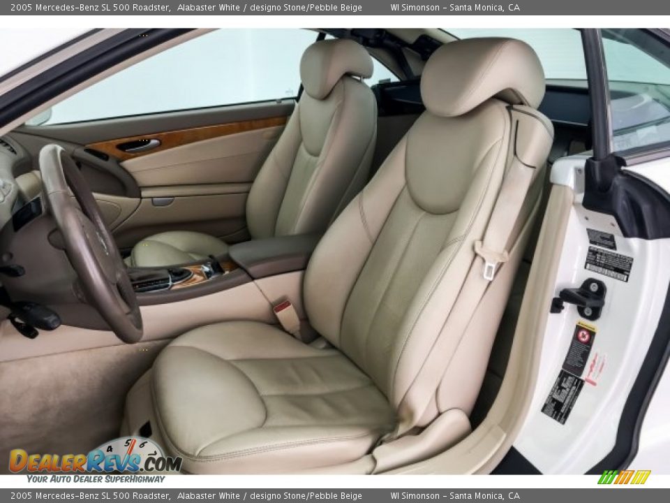 2005 Mercedes-Benz SL 500 Roadster Alabaster White / designo Stone/Pebble Beige Photo #14