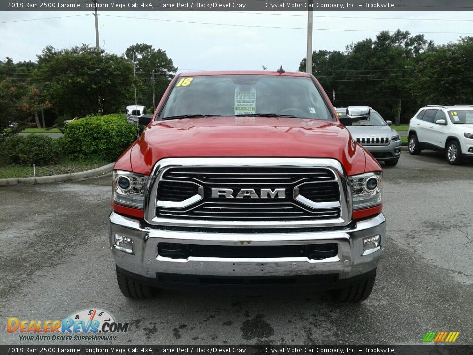 2018 Ram 2500 Laramie Longhorn Mega Cab 4x4 Flame Red / Black/Diesel Gray Photo #8