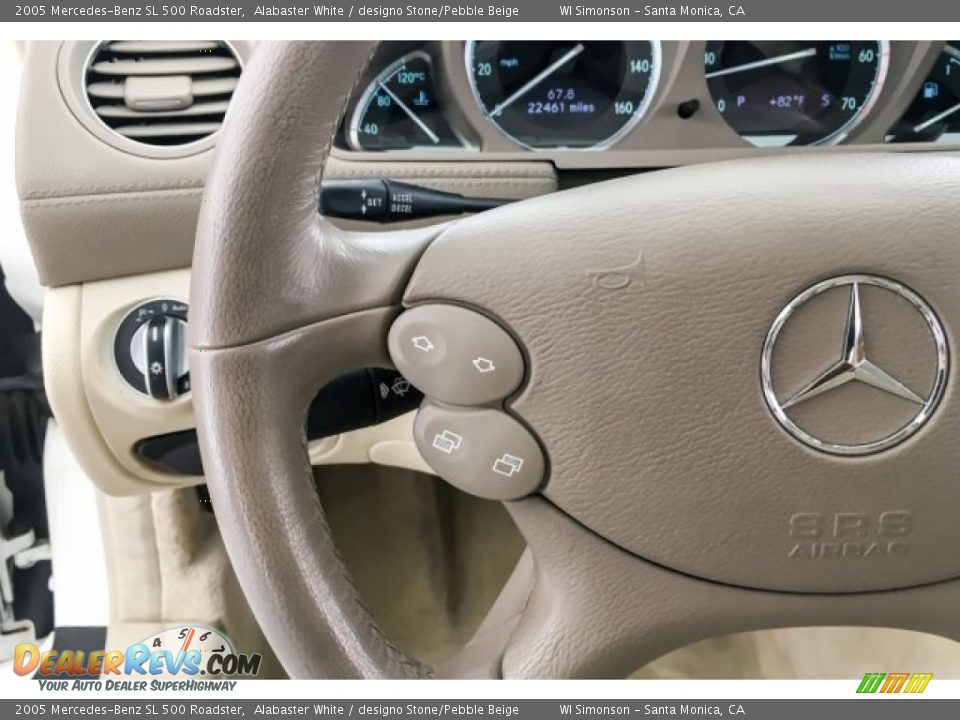 2005 Mercedes-Benz SL 500 Roadster Alabaster White / designo Stone/Pebble Beige Photo #16
