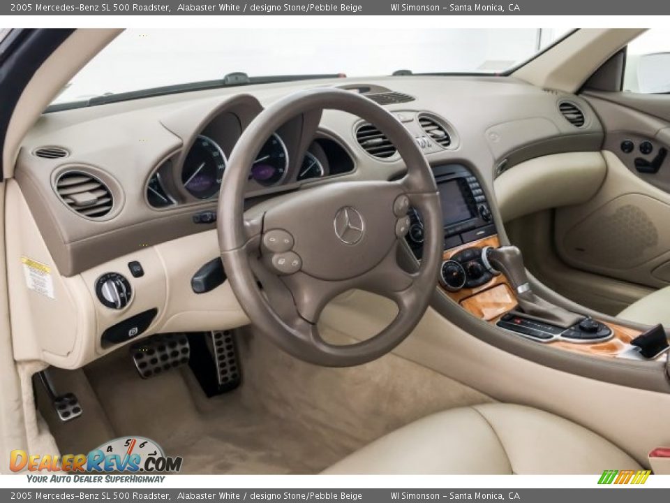 2005 Mercedes-Benz SL 500 Roadster Alabaster White / designo Stone/Pebble Beige Photo #18