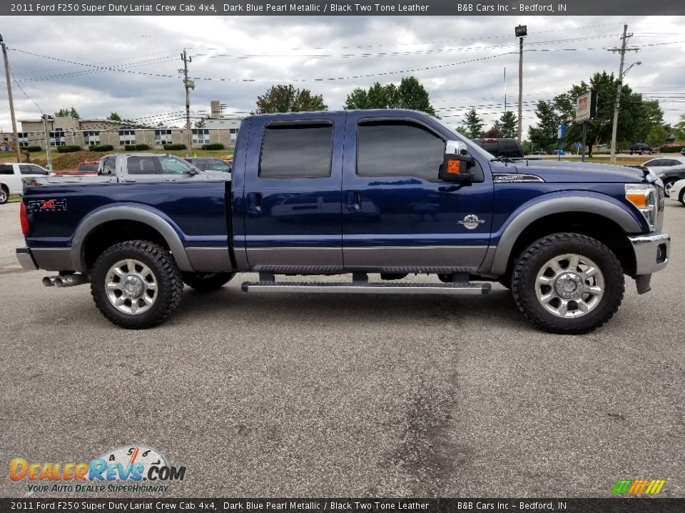 2011 Ford F250 Super Duty Lariat Crew Cab 4x4 Dark Blue Pearl Metallic / Black Two Tone Leather Photo #2