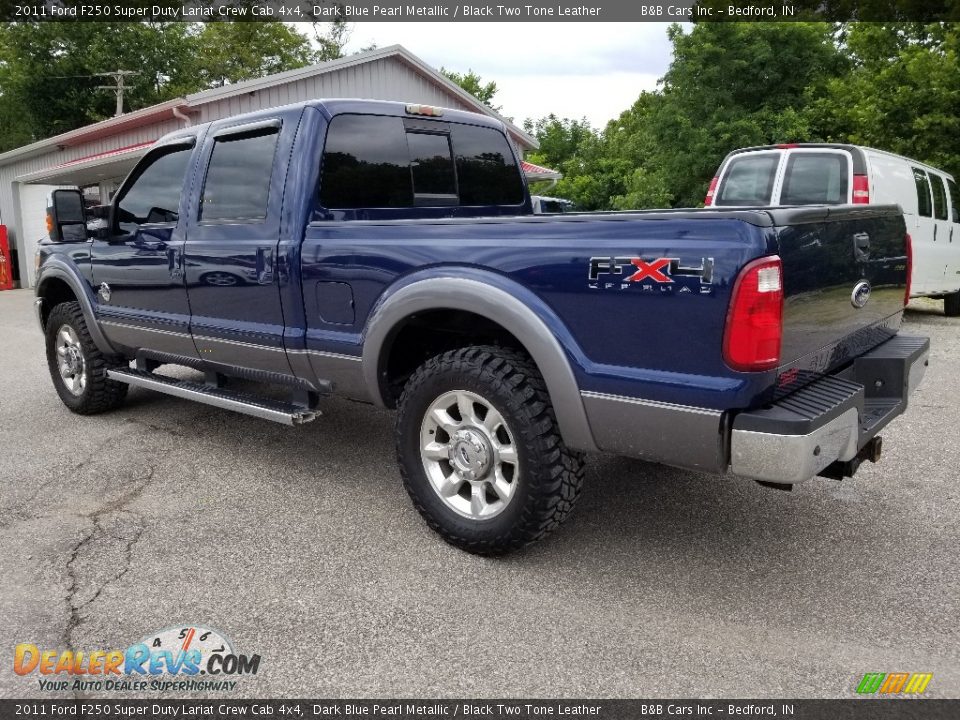 2011 Ford F250 Super Duty Lariat Crew Cab 4x4 Dark Blue Pearl Metallic / Black Two Tone Leather Photo #5