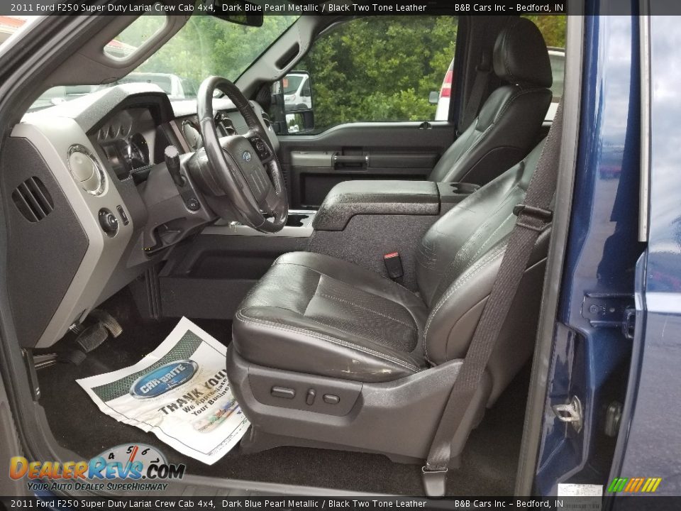 2011 Ford F250 Super Duty Lariat Crew Cab 4x4 Dark Blue Pearl Metallic / Black Two Tone Leather Photo #21