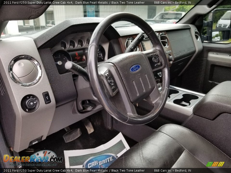2011 Ford F250 Super Duty Lariat Crew Cab 4x4 Dark Blue Pearl Metallic / Black Two Tone Leather Photo #23