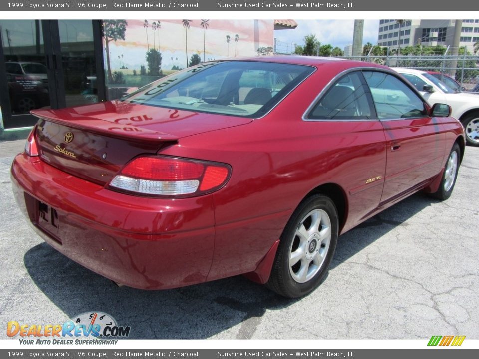 1999 Toyota Solara SLE V6 Coupe Red Flame Metallic / Charcoal Photo #8